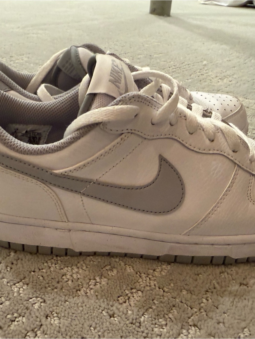 Nike Men’s Low-Top Sneakers in White and Light Gray